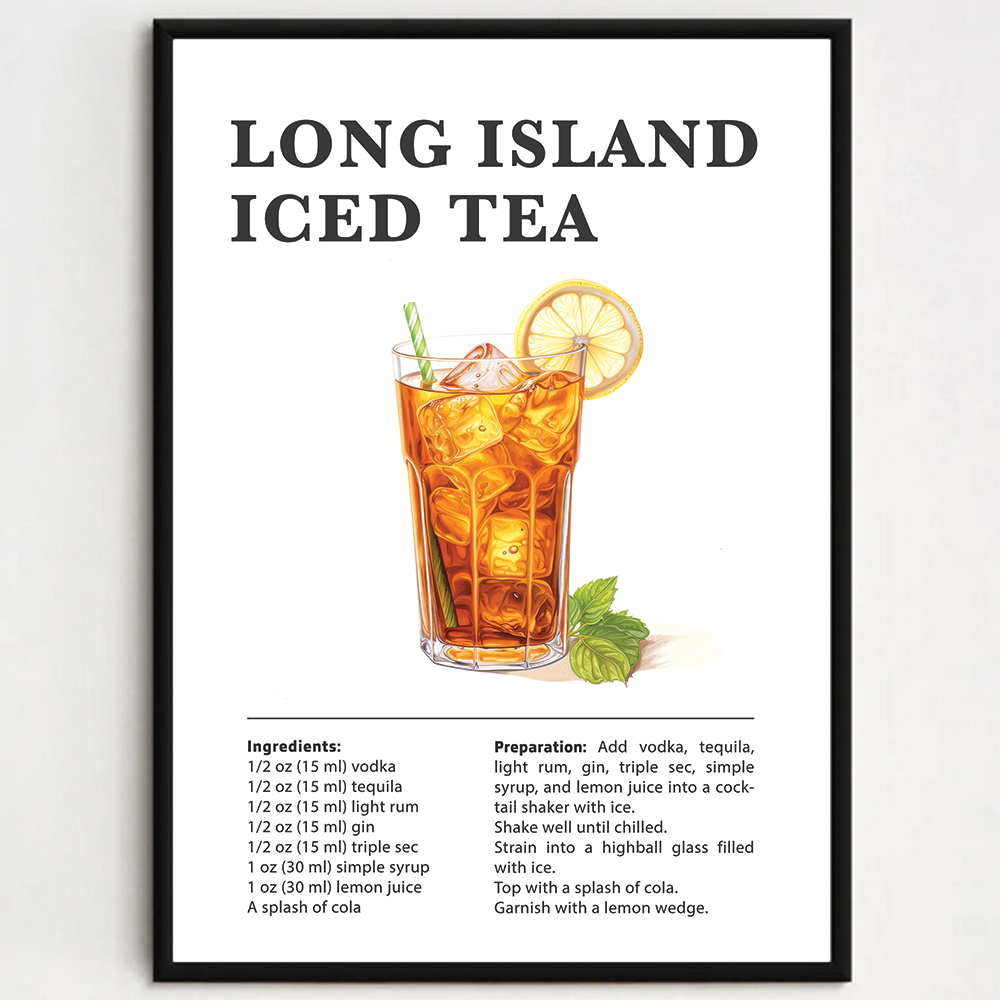 Cocktailplakat - Long Island Iced Tea