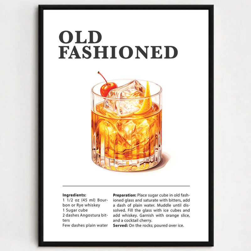 Cocktailplakat - Old Fashioned