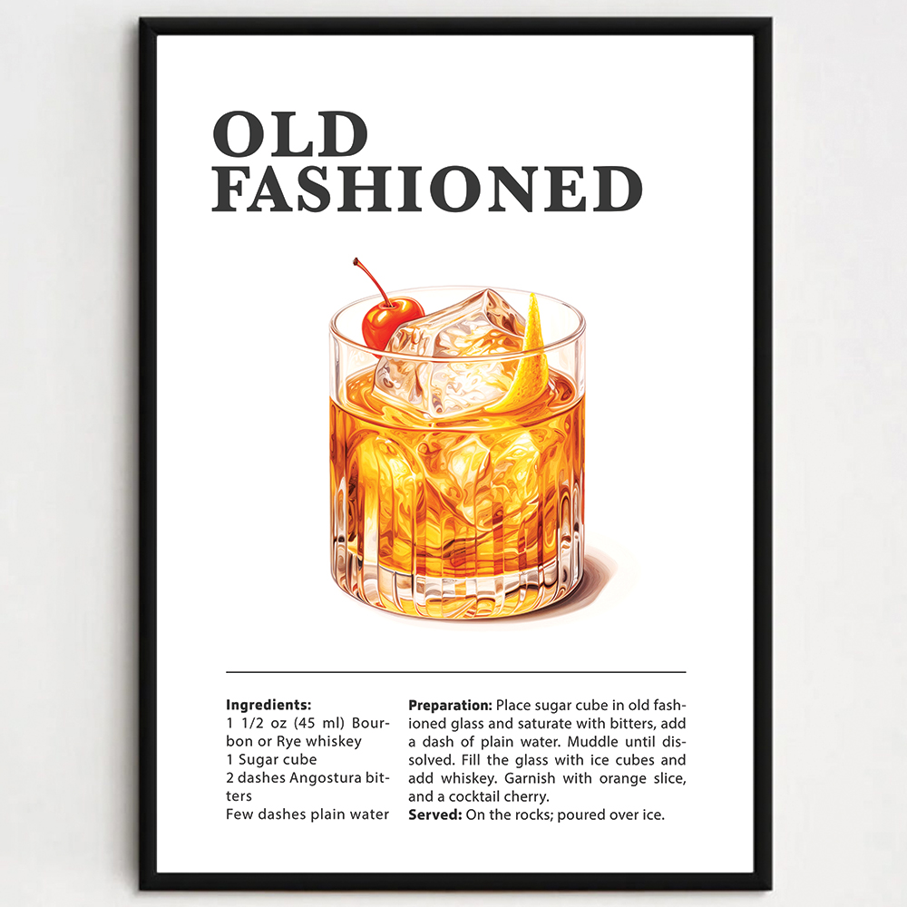 Cocktailplakat - Old Fashioned
