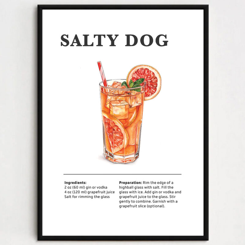 Cocktailplakat - Salty Dog