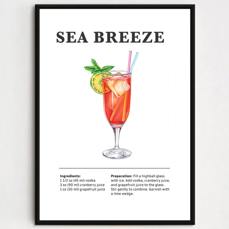Cocktailplakat - Sea Breeze
