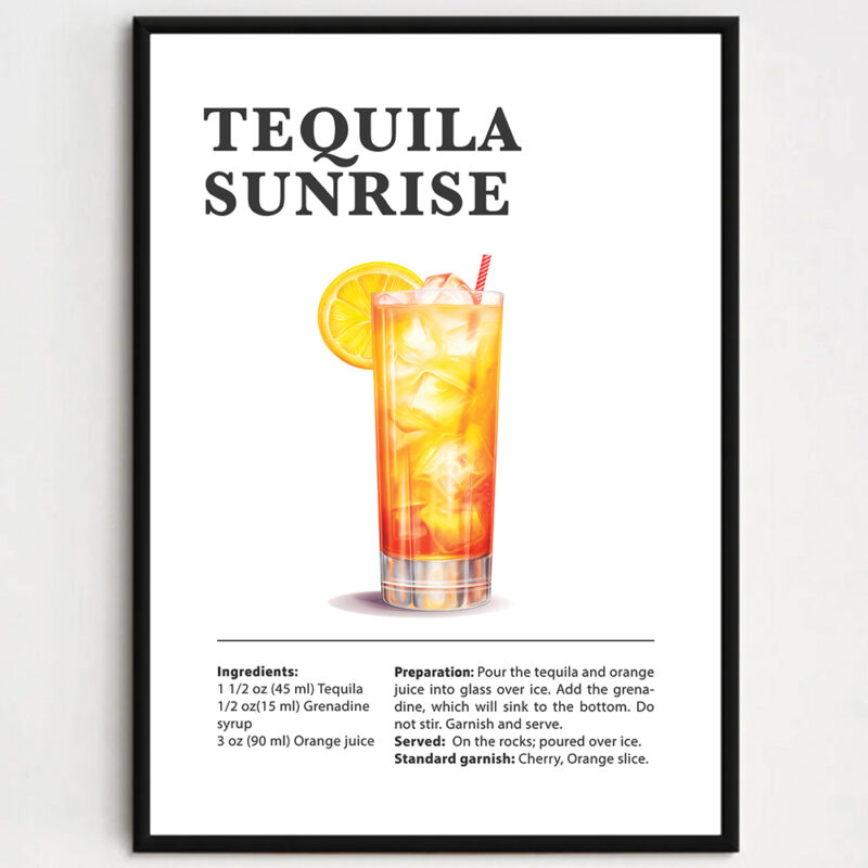 Cocktailplakat - Tequila Sunrise