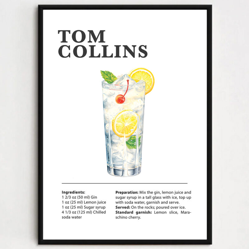 Cocktailplakat - Tom Collins