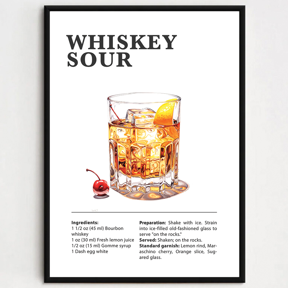 Cocktailplakat - Whiskey Sour