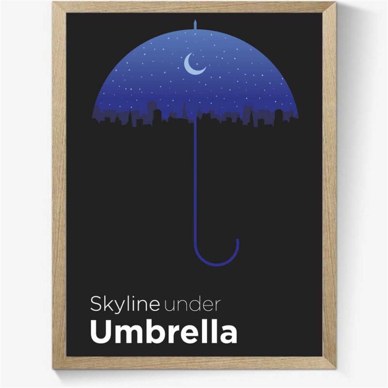 Double Meaning: Skyline under umbrella