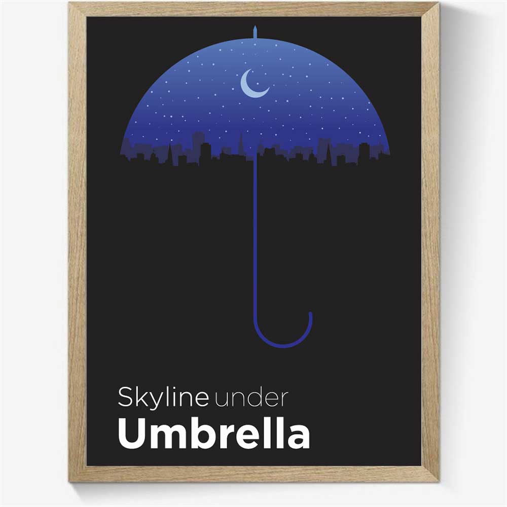 Double Meaning: Skyline under umbrella
