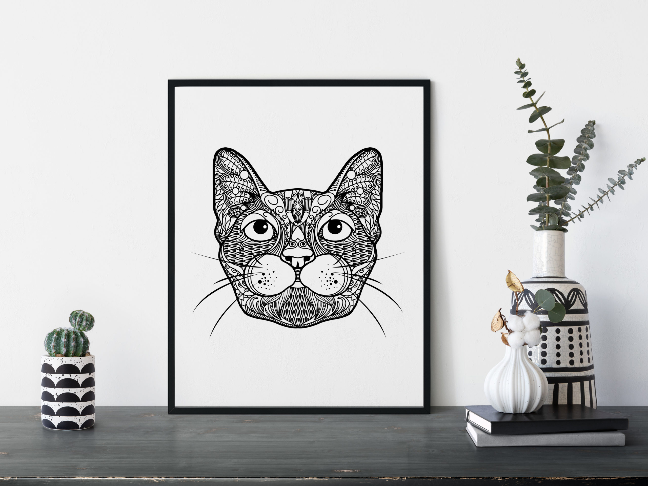Cat - Zentangle Art - Billede 2