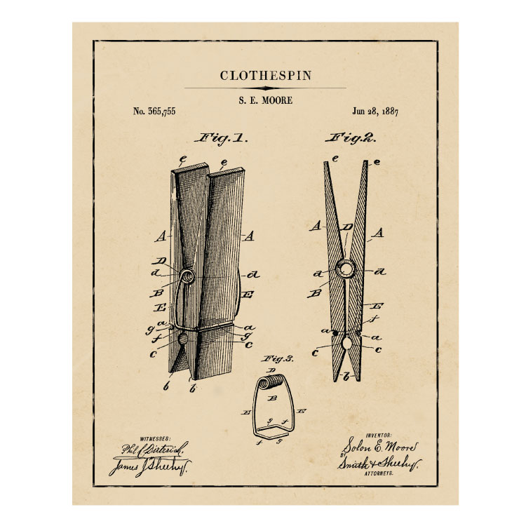 Patentplakat: Clothespin