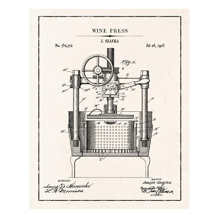 Patentplakat: Wine Press