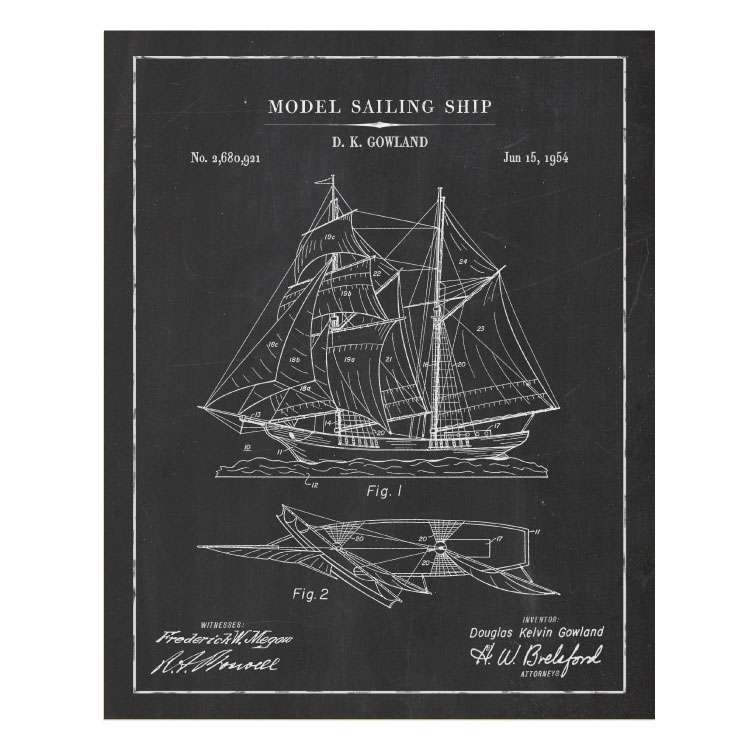 Patentplakat: Model sailing ship
