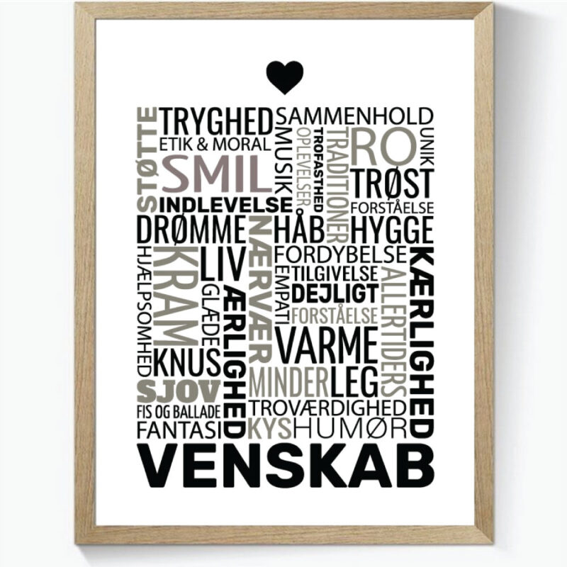 Ordplakat - Venskab