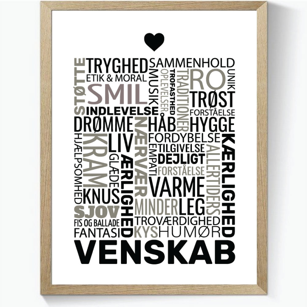 Ordplakat - Venskab