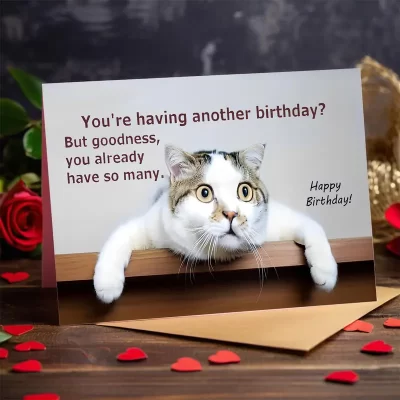 Sjove fødselsdagskort: You're having another birthday - but goodness, you already have so many. - Billede 2
