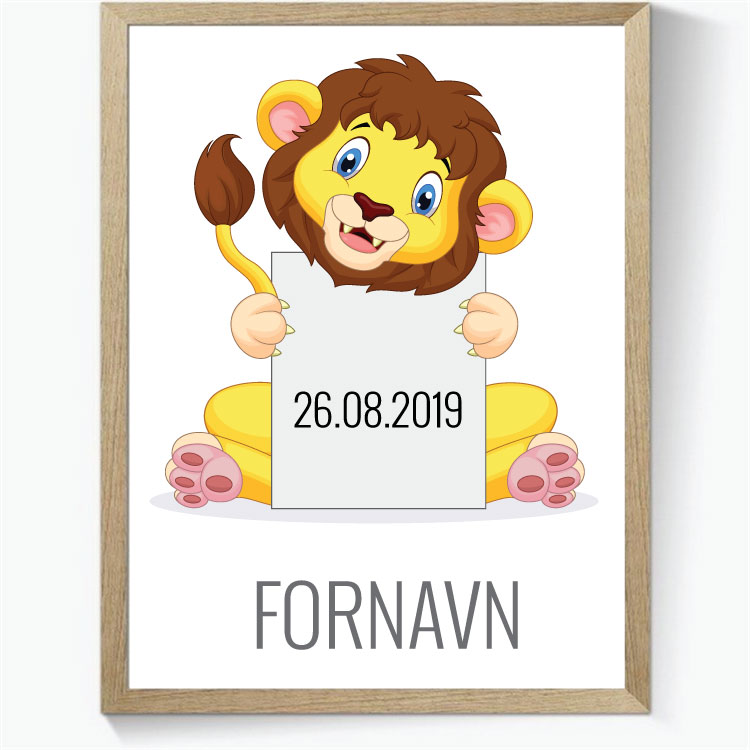 Løve - navneplakat