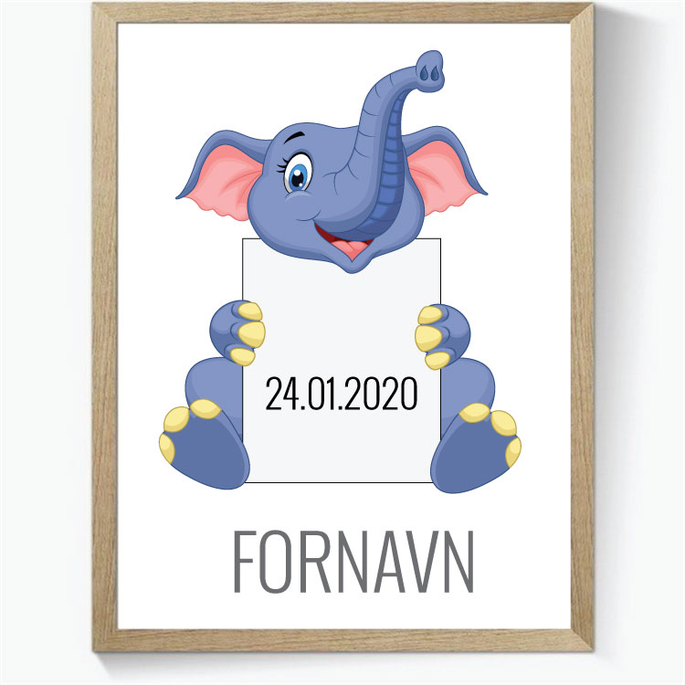 Elefant - navneplakat