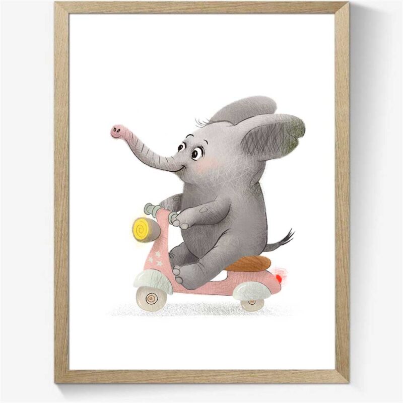 Elephant - Elefant på scooter