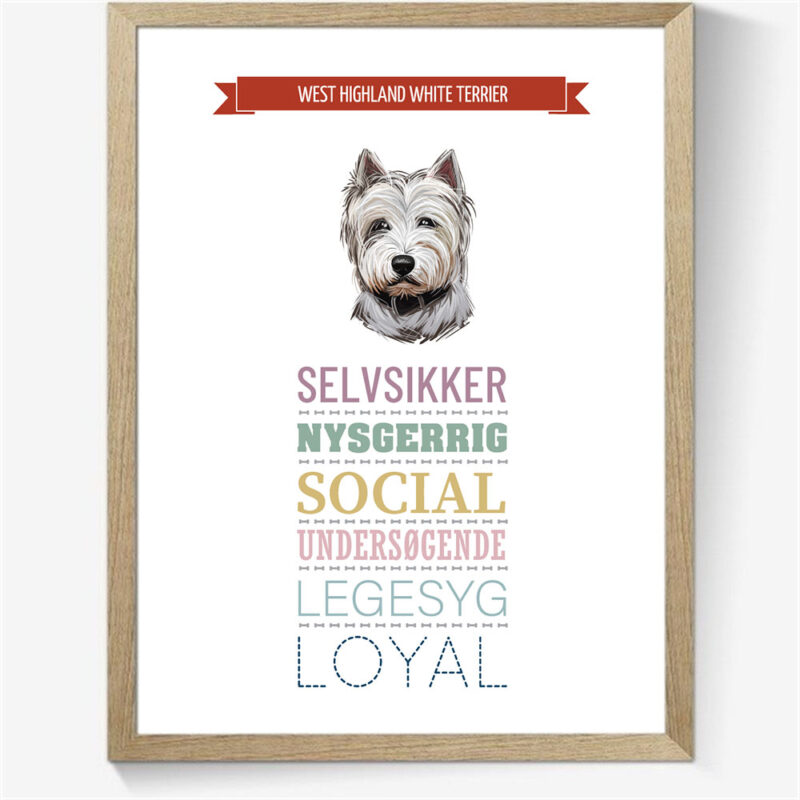 Karaktertræk: West highland white terrier m. billede