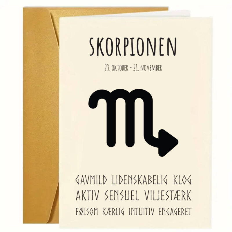 Sjove - grove og kærlige fødselsdagskort: "Stjernetegn - Skorpionen"