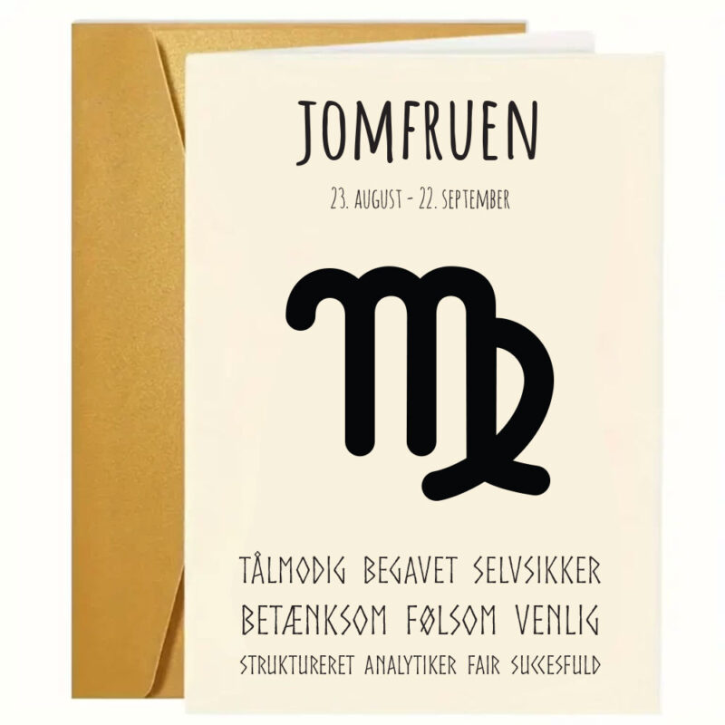 Sjove - grove og kærlige fødselsdagskort: "Stjernetegn - Jomfruen"