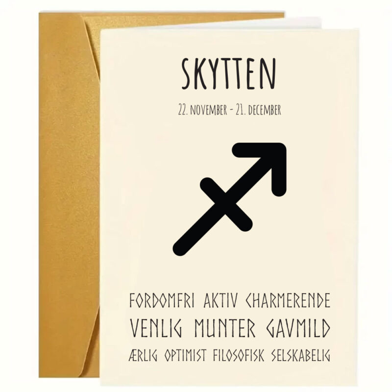 Sjove - grove og kærlige fødselsdagskort: "Stjernetegn - Skytten"