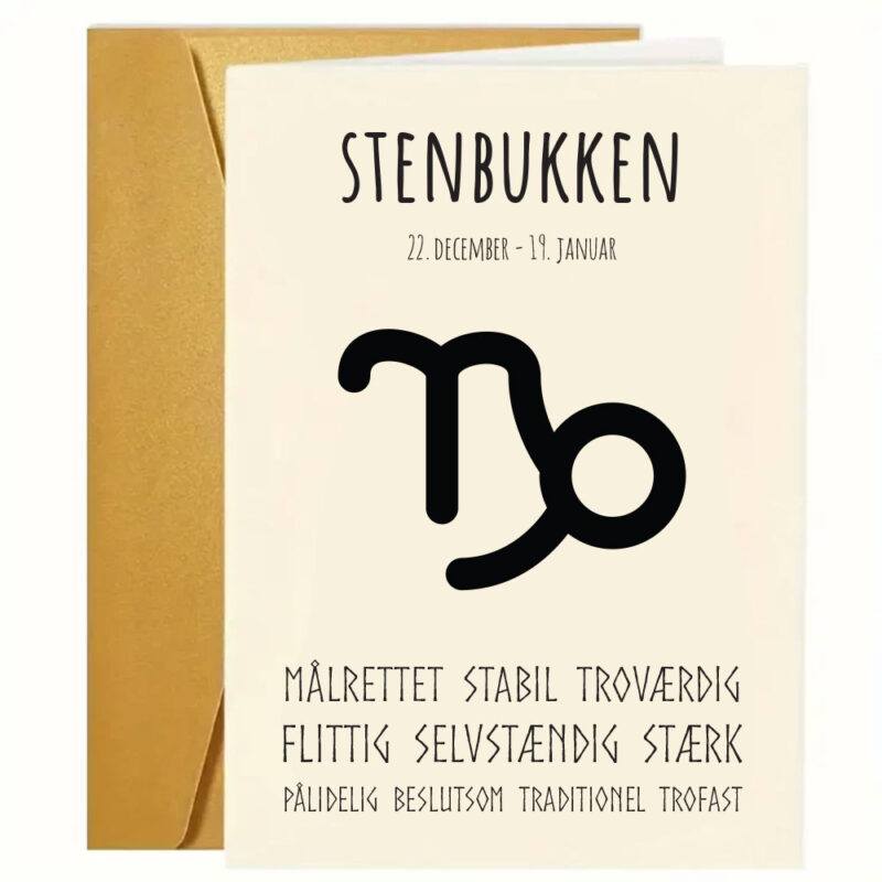 Sjove - grove og kærlige fødselsdagskort: "Stjernetegn - Stenbukken"