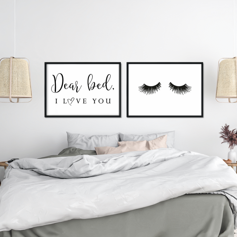 Dear bed - I love you (sæt med 2 plakater)