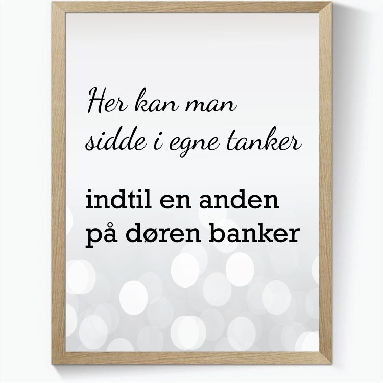 Her kan man sidde i egne tanker.......