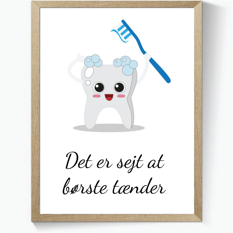 Det er sejt at børste tænder - Hvid baggrund