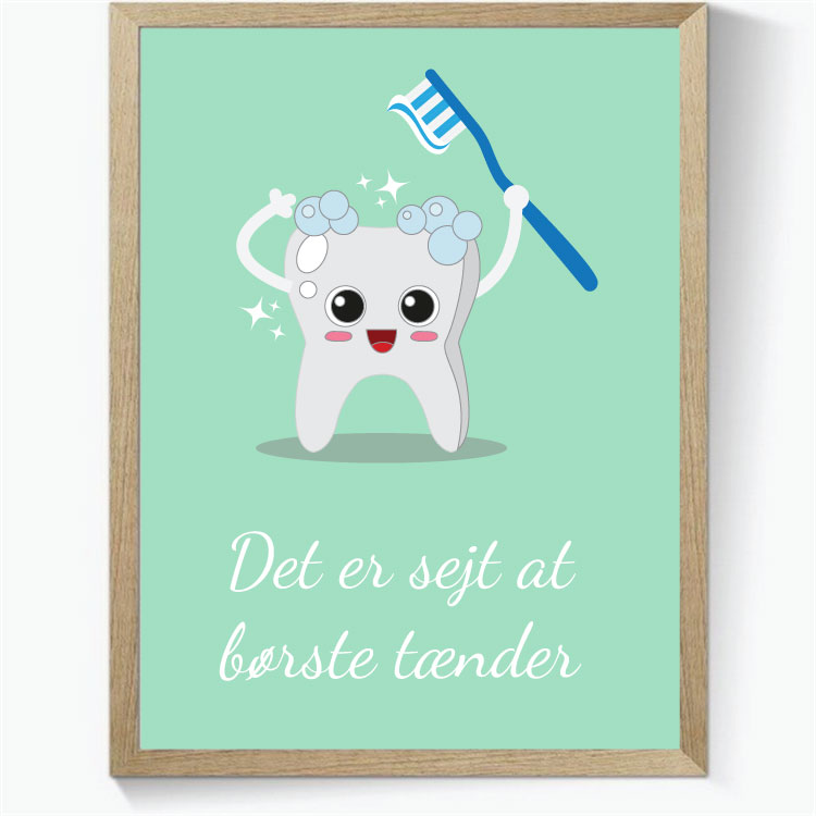 Det er sejt at børste tænder - Grøn baggrund