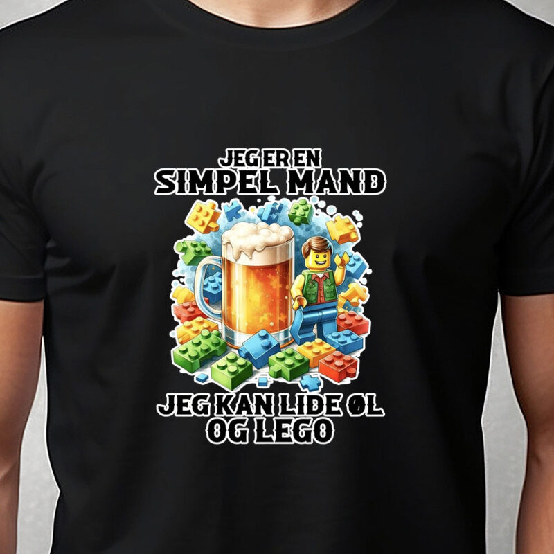 T-shirt: Jeg er en simpel mand....