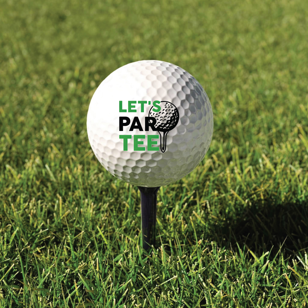 Golfbold med tryk: Let's PAR TEE