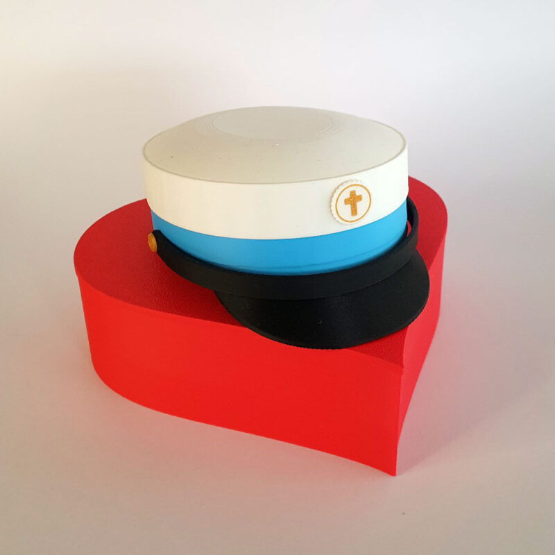 HF - Studenterhue - med eget navn - inkl. hjerte gaveæske - 3D print