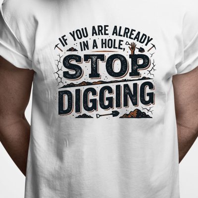 T-shirt: If you are already in a hole - stop digging