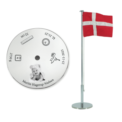 Fødselsdagsflag inkl. gravering