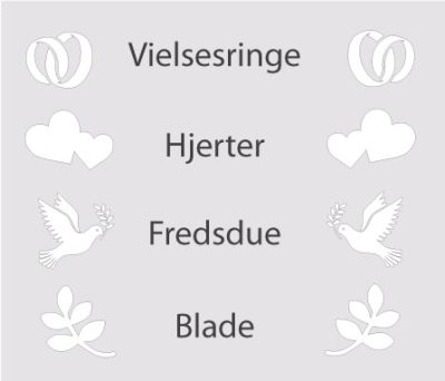 Alternative view of Bordflag: Bryllup - forlovelse - kærester