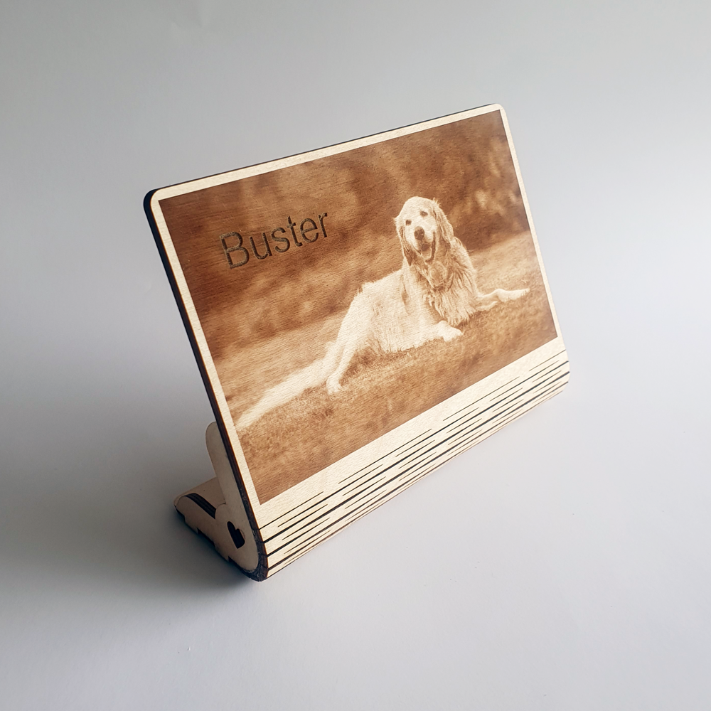 Lasergraveret billede med stander - liggende - Billede 5