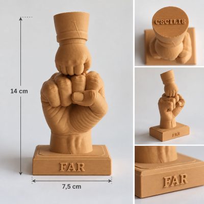 Alternative view of Knuckles - 3D print - Far med 1 barn